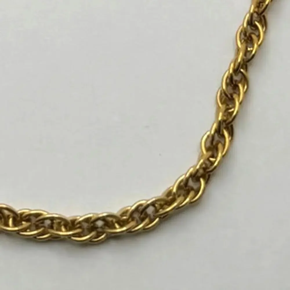 Vintage Gold Rope Chain Men's Necklace